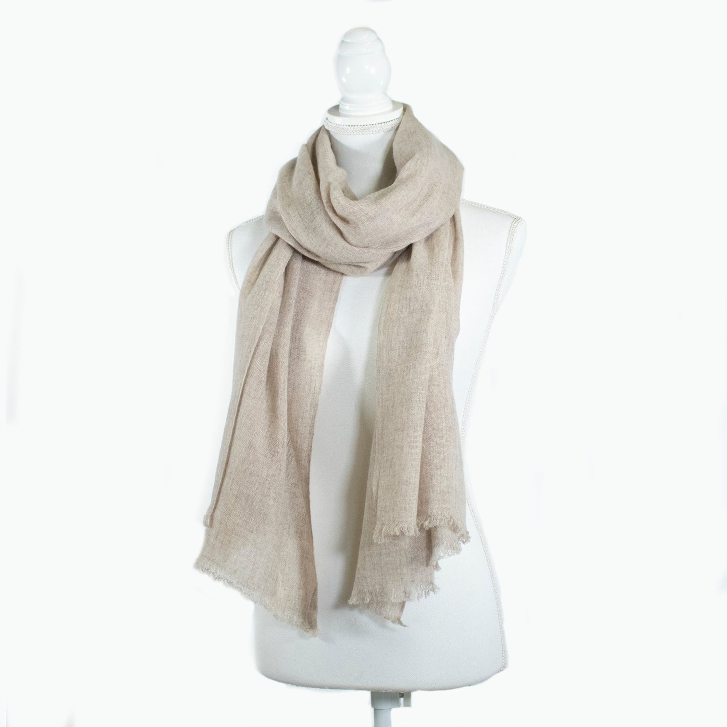 CASHMERE SCARF WITH FRINGES