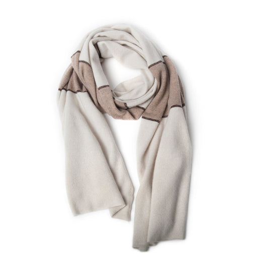 CASHMERE STRIPED WRAP WITH LUREX